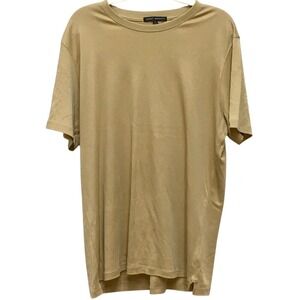 Robert Barakett Pima Cotton Crewneck T-Shirt Large Tan Minimalist Casual Basic